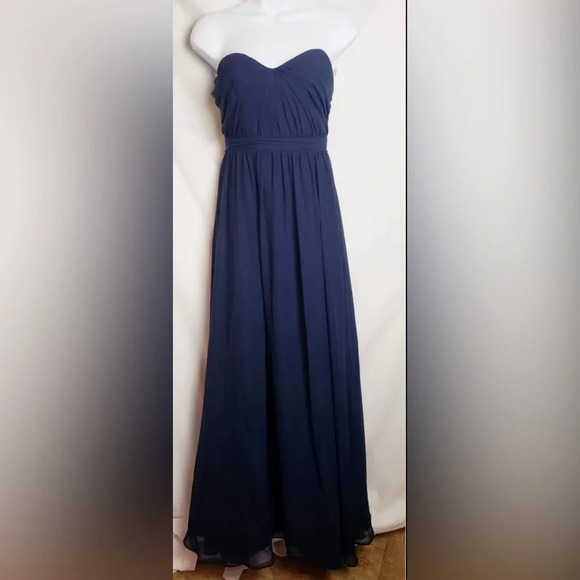 Alfred Angelo 7361L Draped Long Bridesmaid Dress - Picture 1 of 4